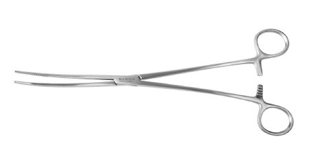 Medline - Packing Forceps Bozeman 10-1/4 Inch Length Surgical Grade German Stainless Steel NonSterile Ratchet Lock Finger Ring Handle Curved Tips Serrated Jaws - MDS1623126