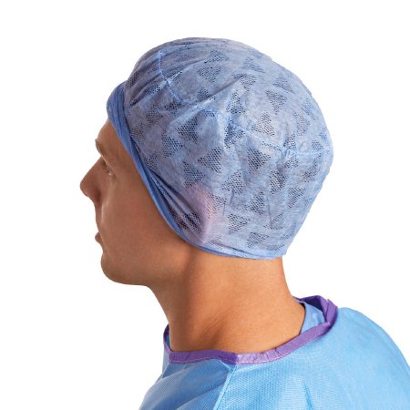 Premium - Surgeon Cap One Size Fits Most Blue Elastic Back / Adjustable Front Closure - NON61950