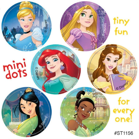 Smilemakers  100 Per Unit Disney Princess Friendship Mini Dots Sticker 0.875 Inch - ST1156R