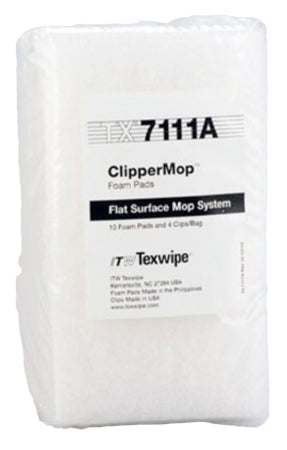 Texwipe ClipperMop - Cleanroom Mop Pad Kit White Foam Disposable - TX7111A
