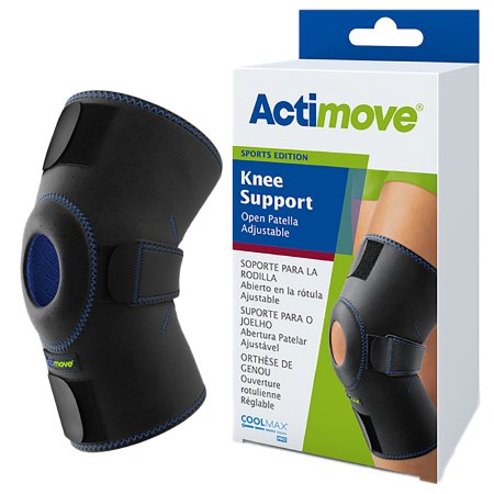 Bsn Medical Knee Support Actimove Sports Edition One Size Fits Most Pull-On / Hook And Loop Strap Closure 11-1/2 To 16-1/8 Inch Knee Circumference Left Or Right Knee - 7559310