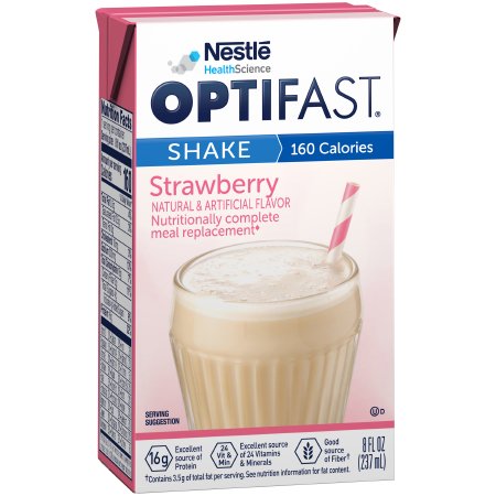 Nestle Healthcare Nutrition Oral Supplement Optifast 800 Strawberry Flavor Ready To Use 8 Oz. Container Carton - 12320497