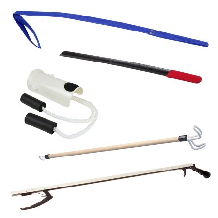 Fabrication Enterprises Adl Hip / Knee Equipment Kit Fablife Reacher - 32 Inch Length / Shoehorn - 24 Inch Length / Dressing Stick - 24 Inch Length / Leg Lifter - 32 Inch Length - 66-0275