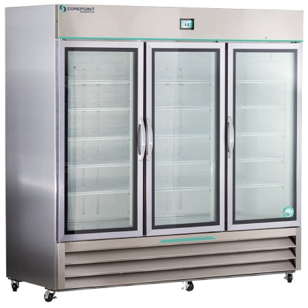 Corepoint Scientific White Diamond Series - Refrigerator Laboratory Use 72 cu.ft. 3 Swing Glass Doors Cycle Defrost - NSWDR723SSG/0