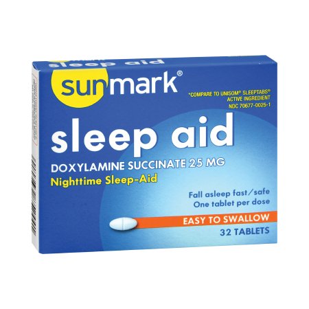 sunmark - Sleep Aid 32 per Box Tablet 25 mg Strength - McKesson - 70677006801