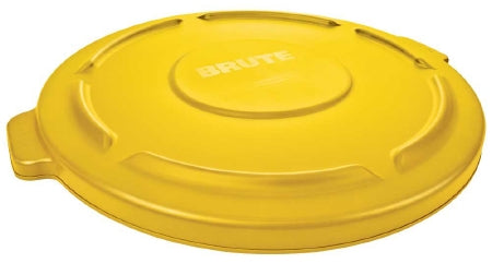 Rubbermaid Brute - Trash Can Lid Round, Snap On, Yellow, 2 X 22-1/4 Inch - Rj Schinner Co - FG263100YEL-EA
