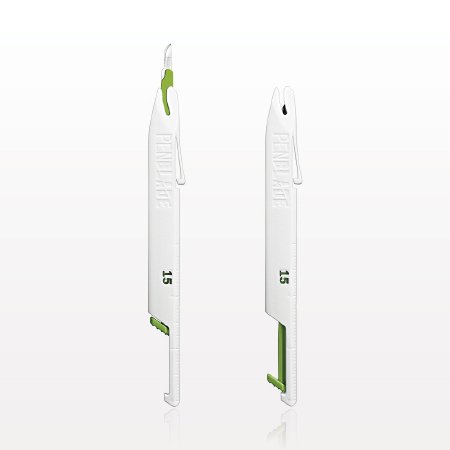 PenBlade - Safety Scalpel No. 15 Stainless Steel / Plastic NonSlip Grip Handle Sterile Disposable - PB-M-15-CAS