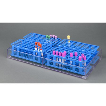 Poltex Blood Collection Tube Rack Tube Rack Organizer 4 Place Clear 11 X 20-1/2 Inch / 5 X 9-1/2 Inch Pockets - BLDTRY5X9.5