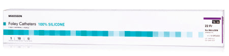 Mckesson Brand Foley Catheter Mckesson 2-Way Standard Tip 5 Cc Balloon 22 Fr. Silicone - 16-SFOL522