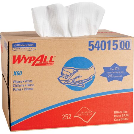 WypAll X60 - Task Wipe White NonSterile Hydroknit Fabric 12-1/2 X 16-4/5 Inch Disposable - Kimberly Clark - 54015