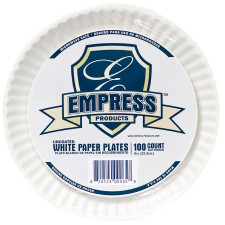 Empress - Plate White Single Use Uncoated Paper 9 Inch Diameter - E30300 00065