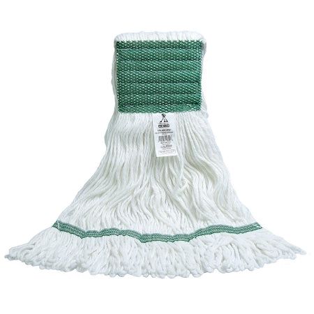 ABCO - Wet String Mop Head Looped-end Medium Green / White Rayon Reusable - Rj Schinner Co - LM-4003MW