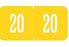 Tabbies - Pre-Printed Label Chart Tab Yellow 20 20 White Numeric 3/4 X 1-1/2 Inch - 94620