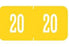Tabbies Pre-Printed Label Chart Tab 20 20 Yellow 3/4 X 1-1/2 Inch - 94620