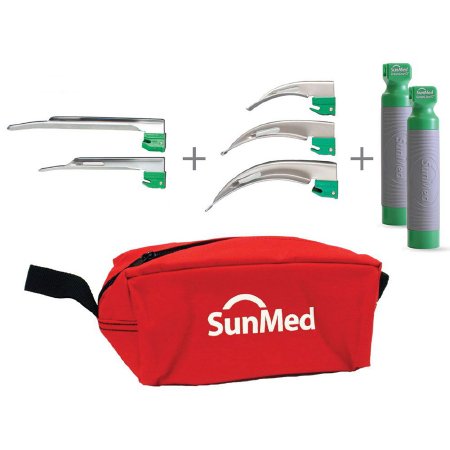 Sun Med Laryngoscope Kit, Mac 2,3,4 Miller 2,3 2Led Hndls Disp - 5-5332-55