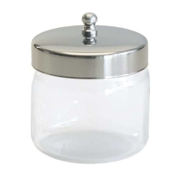 Graham-Field/Everest &Jennings Jar Dressing 3X3" Clear Glass With Stainless Steel Cover Ea, 12 Ea/Ca - 3460