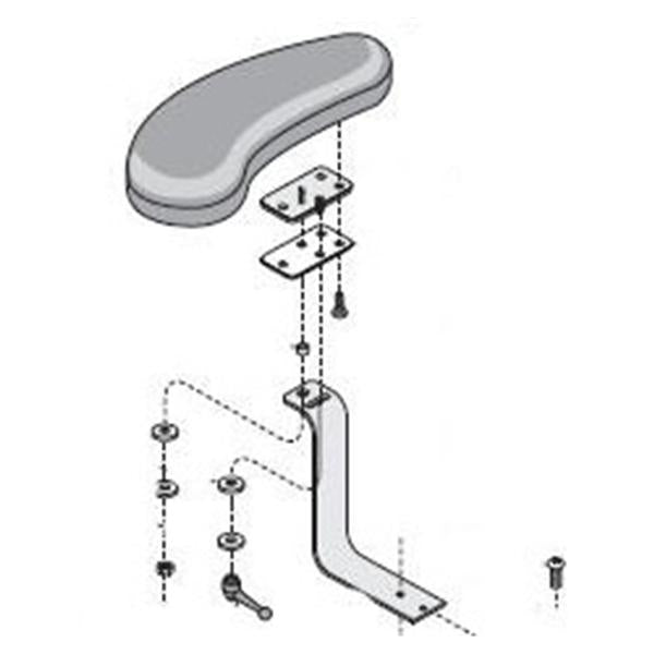 Midmark Corporation Armrest Accessory For 425/427 Physician Stool Shadow Gray Ea - 002-0275-232