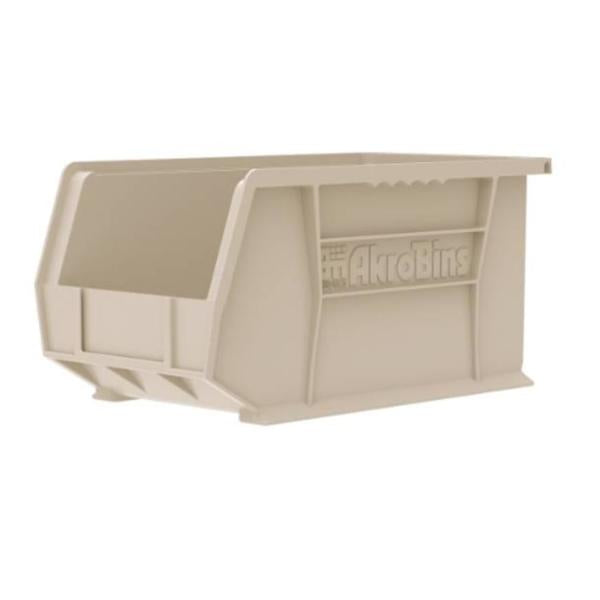 Akro-Mils Bin Storage Akrobins 14-3/4X8-1/4X7" Stone Polymer With Label Holder 12/Ca - 30240STONE