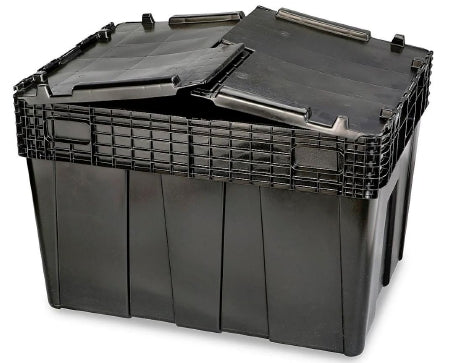 ULINE - Storage Tote with Lid Uline Black Plastic 18.8 X 20.8 X 28.7 Inch - S-12677BL
