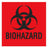 Uline - Pre-Printed Label Warning Label Flourescent Red Paper Biohazard / Symbol Black Biohazard 2 X 2 Inch - S-3562