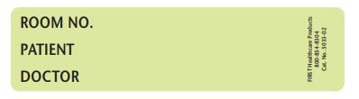 First Healthcare Products - Pre-Printed Label Advisory Label Lime Green Paper Room No_Paitent_Doctor_ Black Patient Information 1-3/8 X 5-3/8 Inch - 5033-12