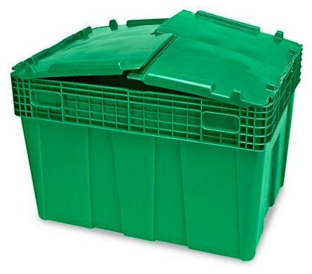 ULINE - Storage Tote with Lid Uline Green Plastic 18.8 X 20.8 X 28.7 Inch - S12677G