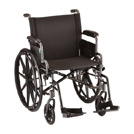 Nova - Lightweight Wheelchair Desk Length Arm Swing-Away Footrest 20 Inch Seat Width Adult 300 lbs. Weight Capacity - Nova Ortho-Med - 7200L