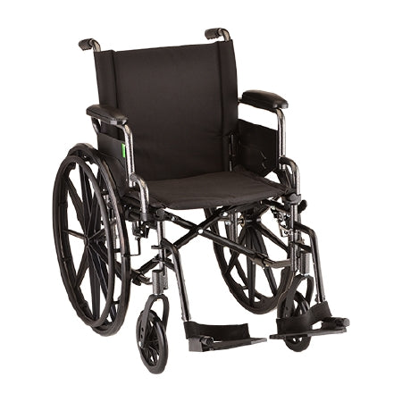 Nova - Lightweight Wheelchair Desk Length Arm Swing-Away Footrest 18 Inch Seat Width Adult 300 lbs. Weight Capacity - Nova Ortho-Med - 7180L
