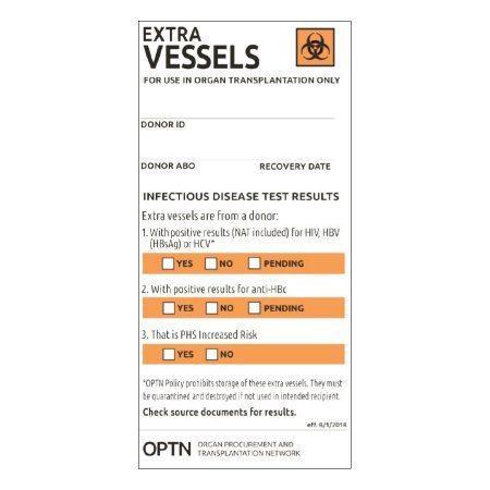 Viscot Industries - Pre-Printed Label Laboratory Use Orange / White Extra Vessels Infectious Disease Test Results Black Lab / Specimen - 9PHKND2W-4M