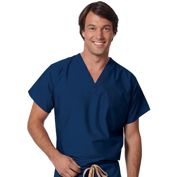 Fashion Seal Shirt Scrub 55% Cotton / 45% Polyester Fashion Blend Unsx Nvy 2Xl Rvrsbl Pckt Ea - 6785-XXL