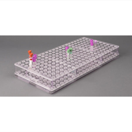 Poltex - Carrier Rack Blood Tube Rack 200 Place 17 mm Tube Size Clear 2-1/2 X 10 X 20-3/4 Inch - BLDTUBE200