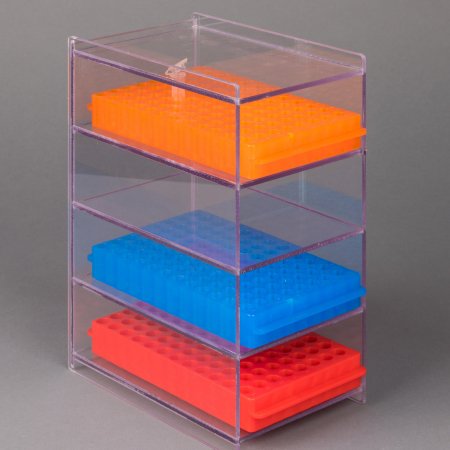 Poltex Microtube Rack Tube Rack Organizer 4 Place 0.5 / 1.5 Ml Microtube Racks Clear 2-1/4 X 5 X 8 Inch - 5LGMICRO