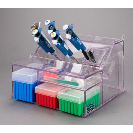 Poltex Pipette Storage Bin Hinged Lid, 1 Inch Diameter Holes, 4-3/5 X 12 X 13 Inch For Most Popular Brands Of Pipettes And Tips - HOUSPG