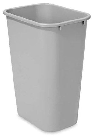 Rubbermaid - Trash Can 10 gal. Rectangular Gray Plastic Open Top - S-13527GR