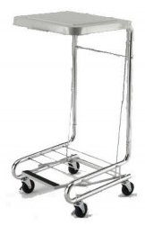 Mid Central Medical - Hamper Stand Square Opening Foot Pedal Self-Closing Lid - MCM2010