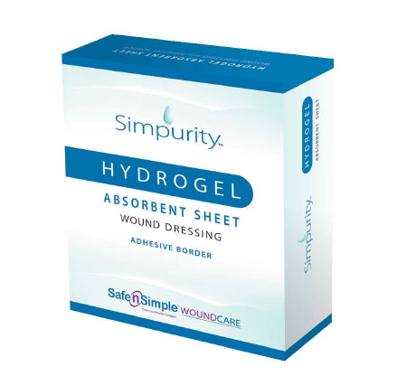 Safe N Simple Hydrogel Dressing Simpurity 4 X 5 Inch Rectangle 12 Count Sterile - SNS58315