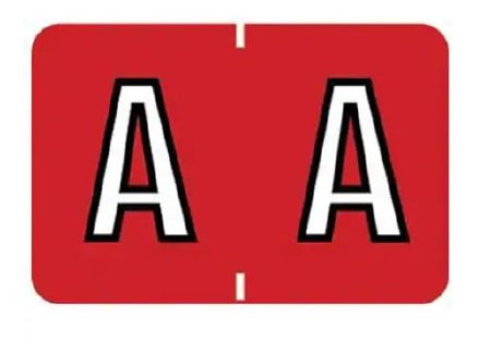 Barkley - Pre-Printed Label Chart Tab Red Laminated E E White Alpha Series 2 X 1-1/2 Inch - 901-34118