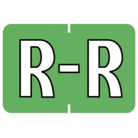 Barkley - Pre-Printed Label Chart Tab Green Laminated R R White Alpha Series 6 X 1-1/2 Inch - 901-34136