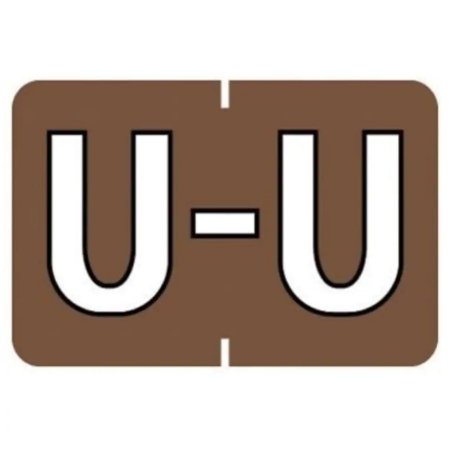 Barkley - Pre-Printed Label Chart Tab Brown Laminated U U White Alpha Series 9 X 1-1/2 Inch - 901-34139