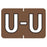 Barkley - Pre-Printed Label Chart Tab Brown Laminated U U White Alpha Series 9 X 1-1/2 Inch - 901-34139