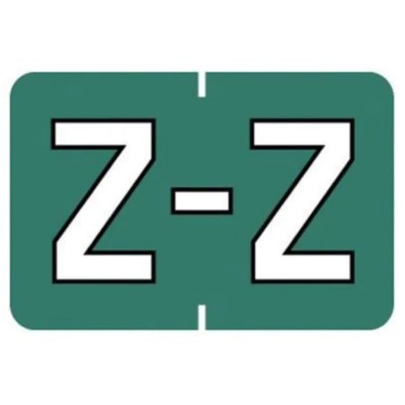 Barkley - Pre-Printed Label Chart Tab Dark Green Laminated Z Z White Alpha Series 11 X 1-1/2 Inch - 901-34144Q