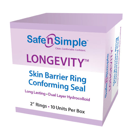 Safe N Simple Skin Barrier Ring Longevity Mold To Fit, Extended Wear Adhesive Hydrocolloid 2 Inch Diameter - SNS684H2