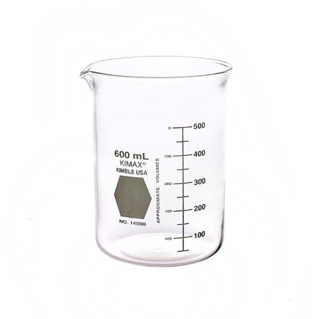 Dwk Life Sciences Beaker Kimble Kimax Colorware Griffin / Low Form Borosilicate Glass 600 Ml - 14000B-600