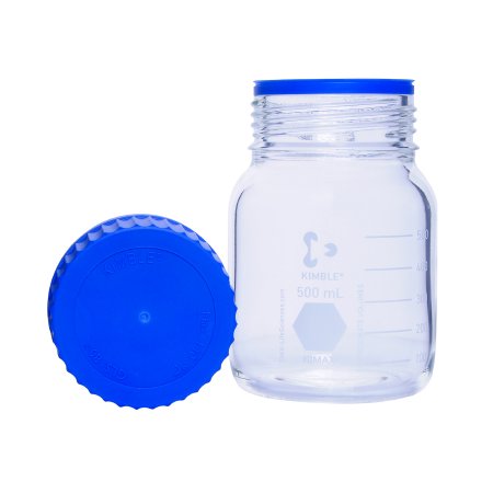 Kimble KIMAX GLS 80 - Media Storage Bottle Wide Mouth Borosilicate Glass 500 mL (16 oz.) - 14393-0500
