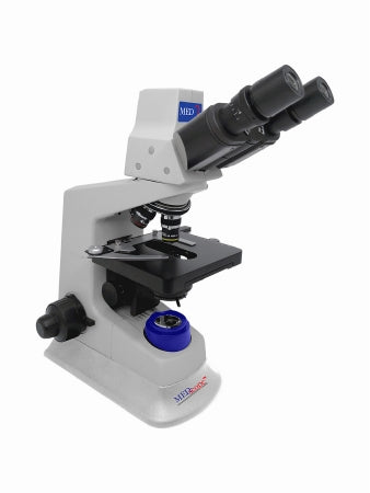 Laxco Intermediate Compound Microscope Med-Scope Med2-I1 Trinocular Head Finite Semi-Plan 4X / 10X / 40X / 100X Coaxial X / Y Mechanical Stage With Adjustable Tension - MED2-I1