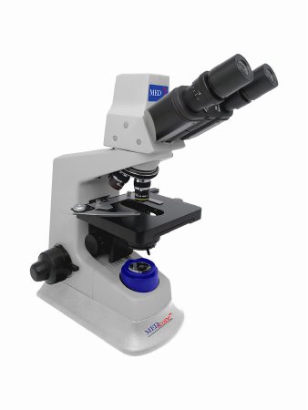 Med-Scope Med2-I1 - Intermediate Compound Microscope Trinocular Head Finite Semi-Plan 4X / 10X / 40X / 100X External DC Auto Switching Power Supply / 110 to 240V Coaxial X / Y Mechanical Stage with Adjustable Tension - MED2-I1