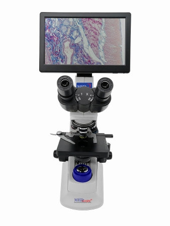 Laxco Intermediate Compound Microscope Med-Scope Meddi2-I1 Digital Head Finite Semi-Plan 4X / 10X / 40X / 100X Coaxial X / Y Mechanical Stage With Adjustable Tension - MEDDI2-I1