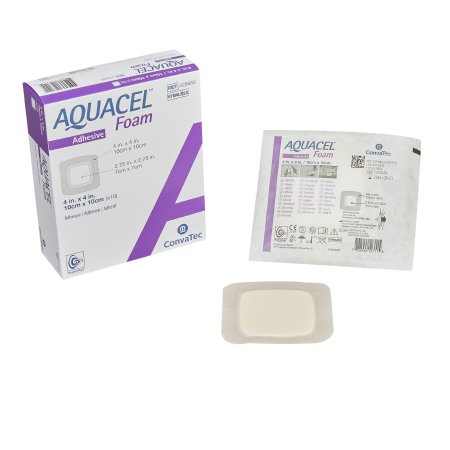 Aquacel - Silicone Foam Dressing 4 X 4 Inch Square Adhesive with Border Sterile - 420680