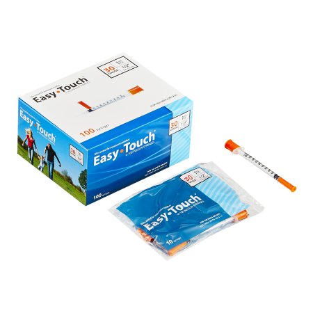 EasyTouch - Insulin Syringe with Needle 1 mL 30 Gauge 1/2 Inch Thin Wall NonSafety - 830155