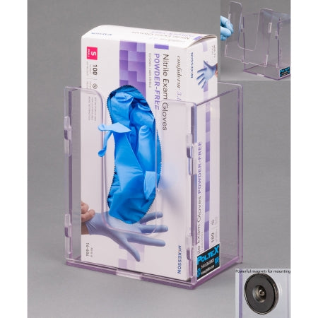 Poltex - Glove Box Holder Magnet Mounted 1-Box Capacity Clear 5-1/2 W X 3-1/4 D X 7 H Inch PETG Plastic - 1GBSHORT-M